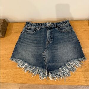 Free People Denim Frayed Hem Skirt size 27